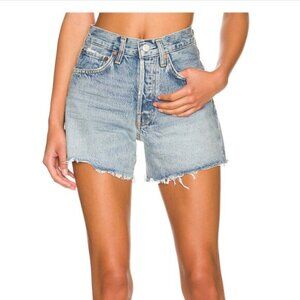 Agolde Light Wash High-Rise Denim Cutoff Shorts